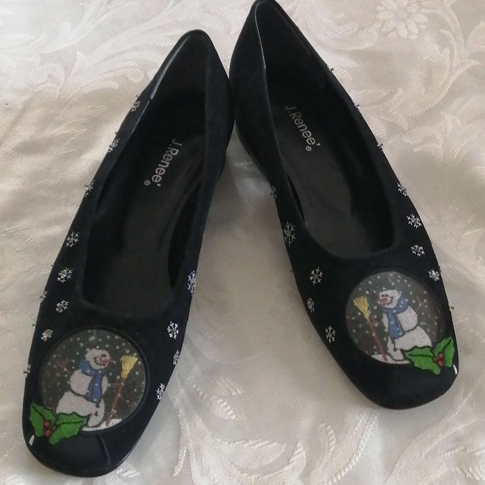 J Renee Ladies vintage Holiday Shoes, size 7M(man made suede)